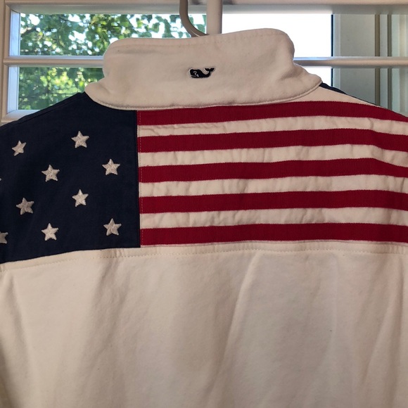 American Flag Vineyard Vines Shep Shirt Pullover - Picture 4 of 6